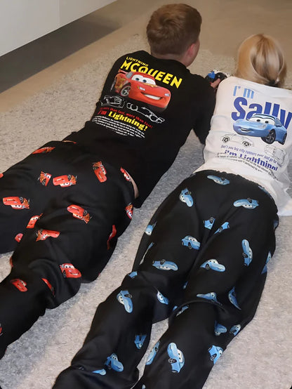 Cars McQueen & Sally Sevgili Çift Pijama Takımı (Alt + Üst Set)