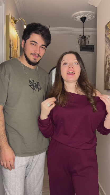 Cars McQueen & Sally Sevgili Çift Pijama Takımı (Alt + Üst Set)